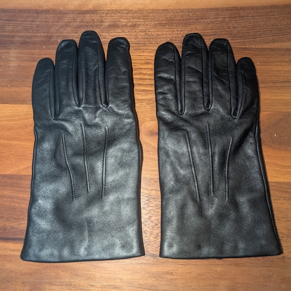 MENS DENTS Black Leather Gloves Cashmere Lined Andover Style Size 9 - Picture 3 of 7
